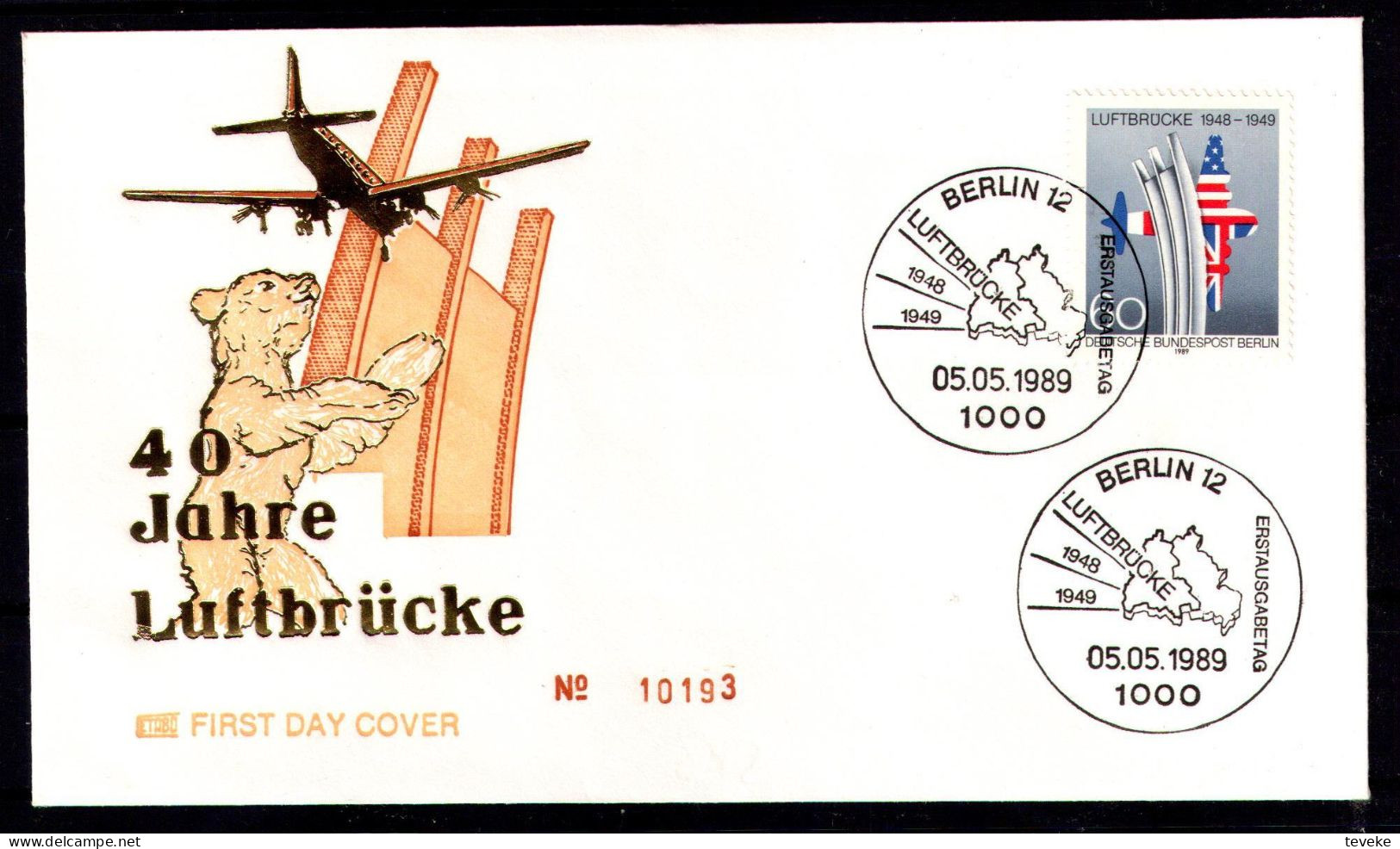 BERLIN 1989 - Michel Nr. 842 FDC - Luftbrücke - Blockade Von Berlin - 1981-1990