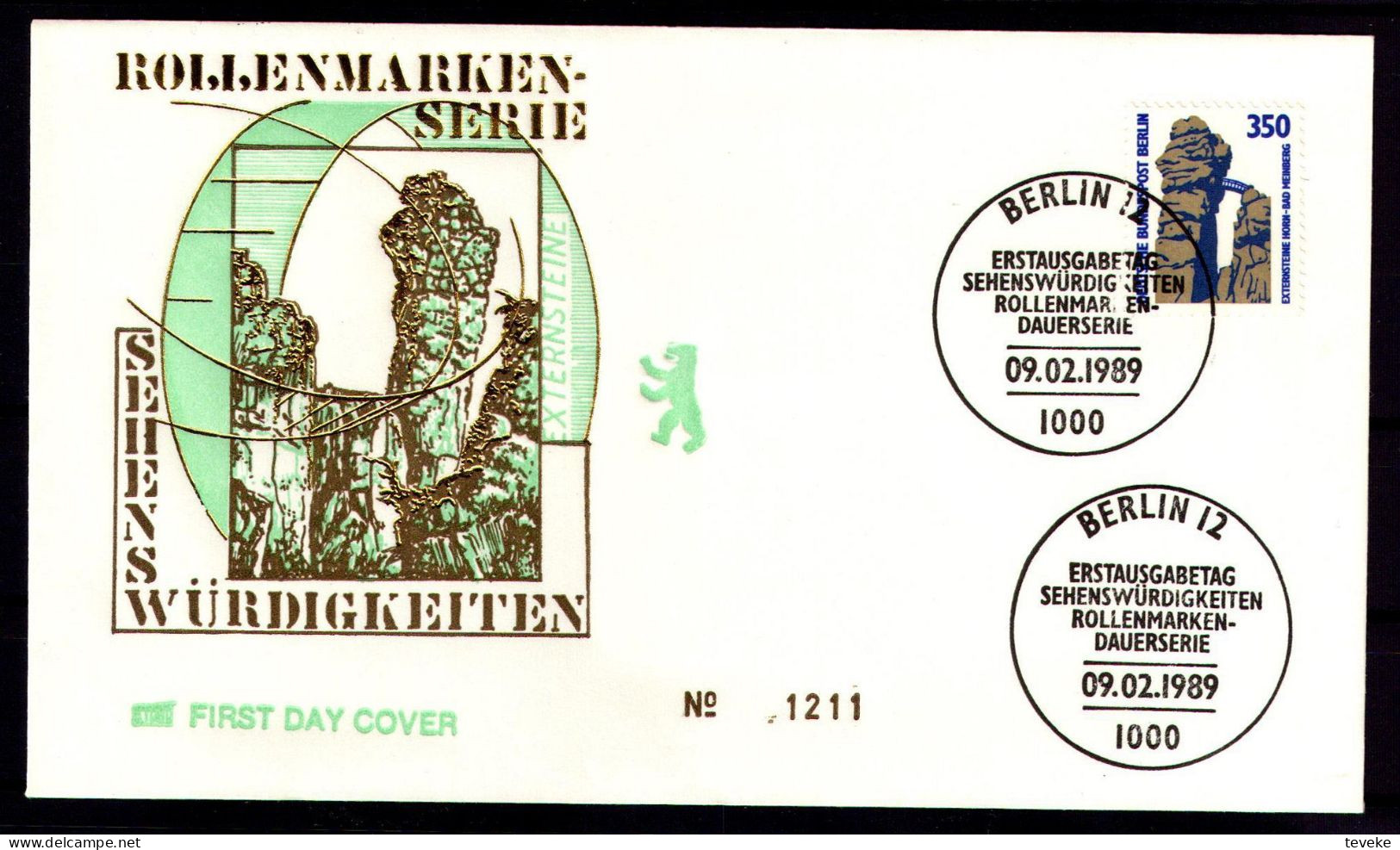 BERLIN 1989 - Michel Nr. 834A/835A FDC - Sehenswürdigkeiten - 1981-1990