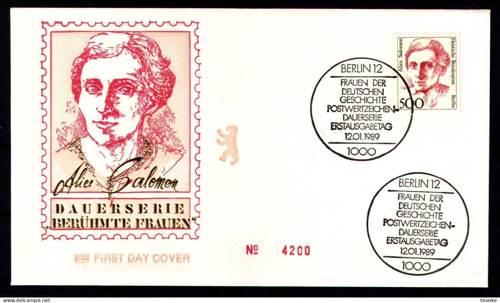 BERLIN 1989 - Michel Nr. 830 FDC - Frauen Der Deutschen Geschichte - 1981-1990