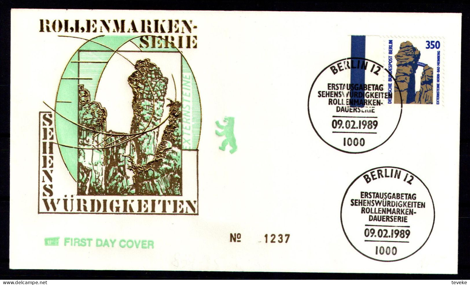 BERLIN 1989 - Michel Nr. 834A/835A FDC - Sehenswürdigkeiten - 1981-1990