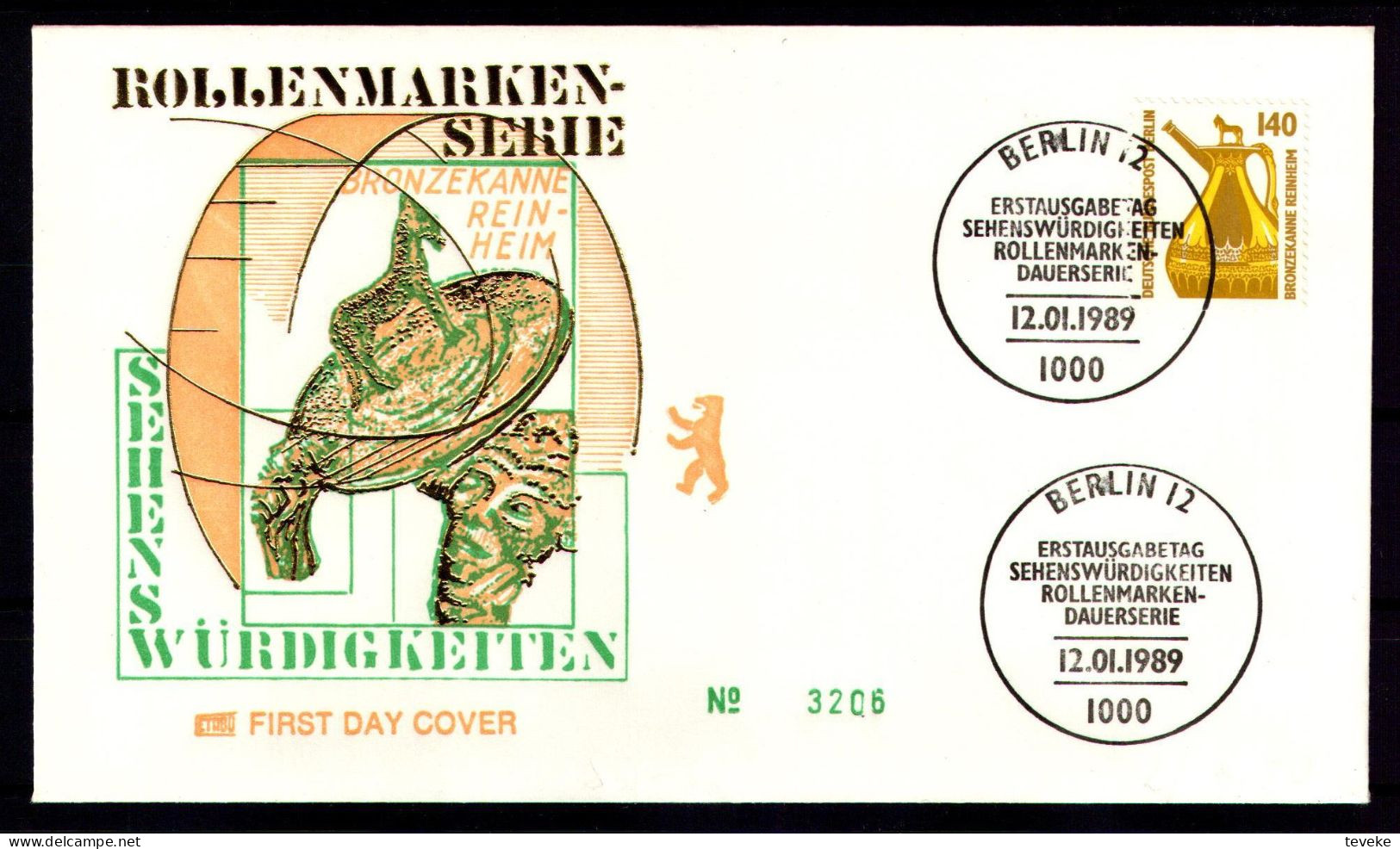 BERLIN 1989 - Michel Nr. 831/832 FDC - Sehenswürdigkeiten - 1981-1990