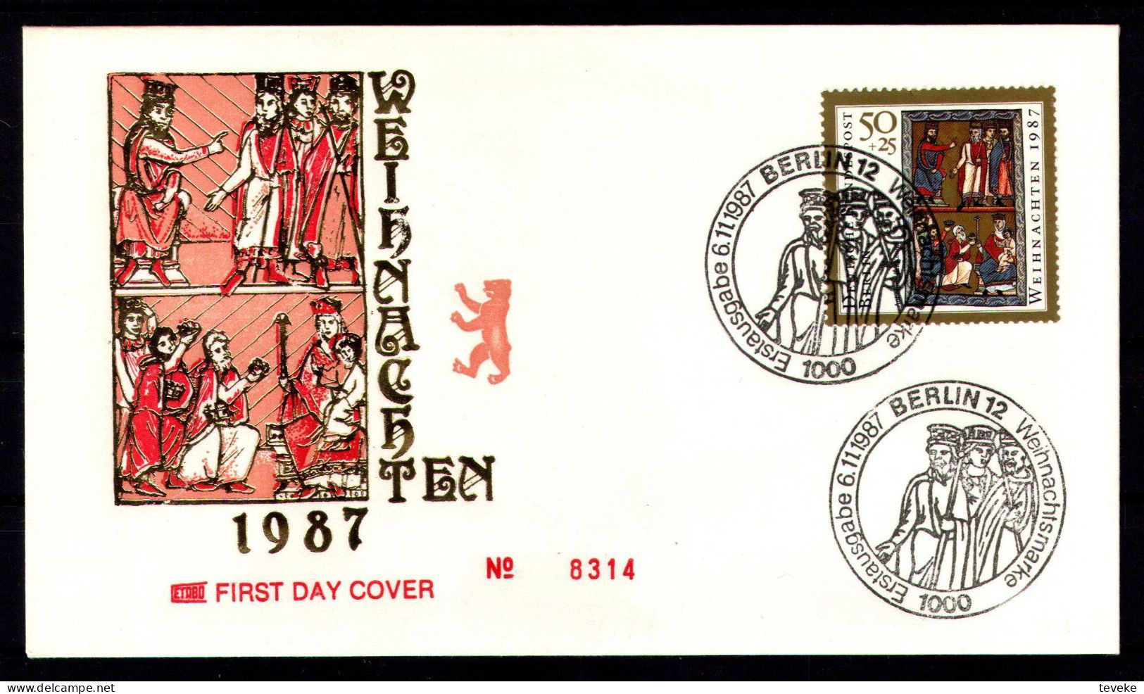 BERLIN 1987 - Michel Nr. 797 FDC - Weihnachten Christmas Noel Kerstmis - 1981-1990