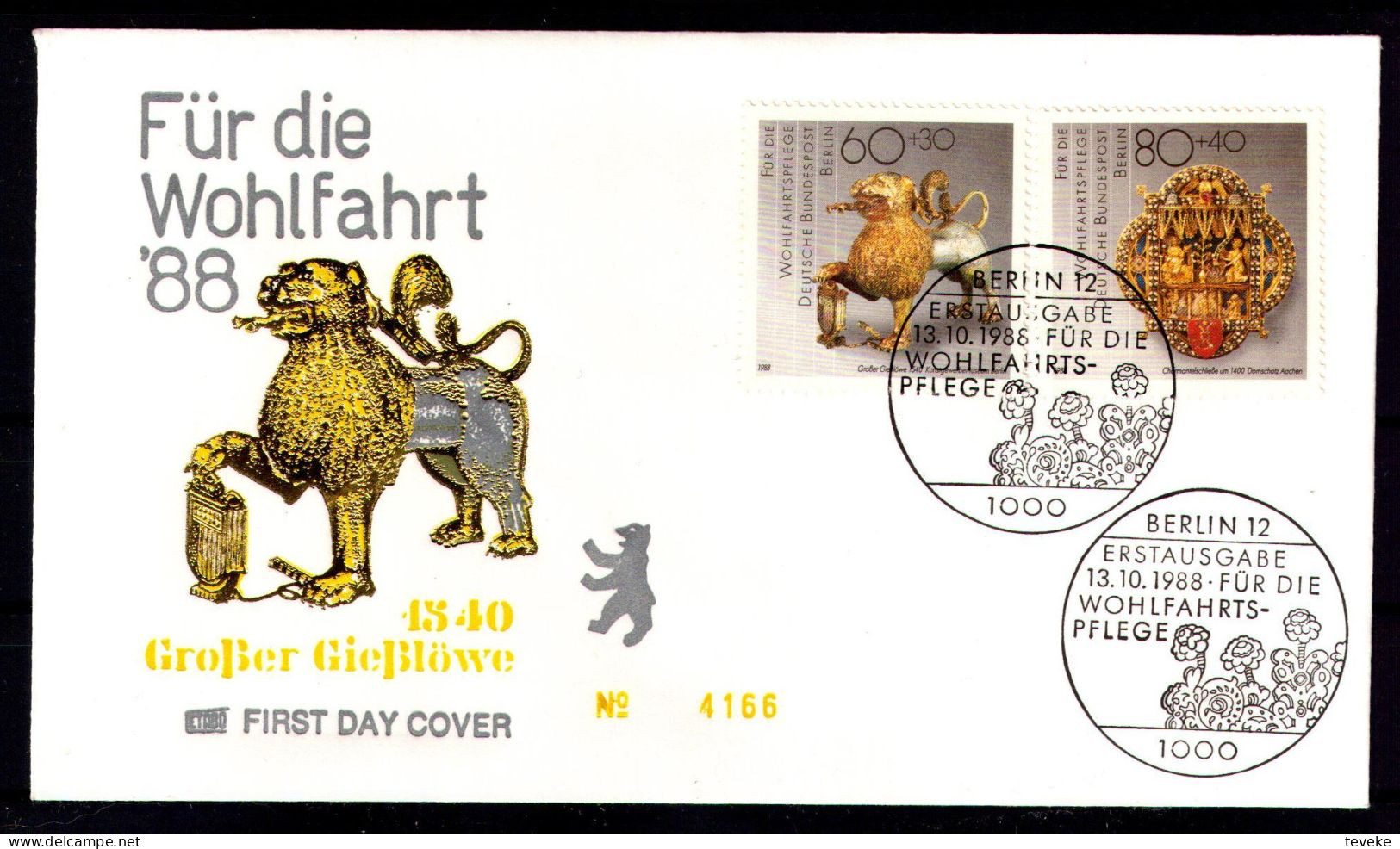 BERLIN 1988 - Michel Nr. 818/821 FDC - Wohlfahrt - Gold- Und Silberschmiedekunst - 1981-1990