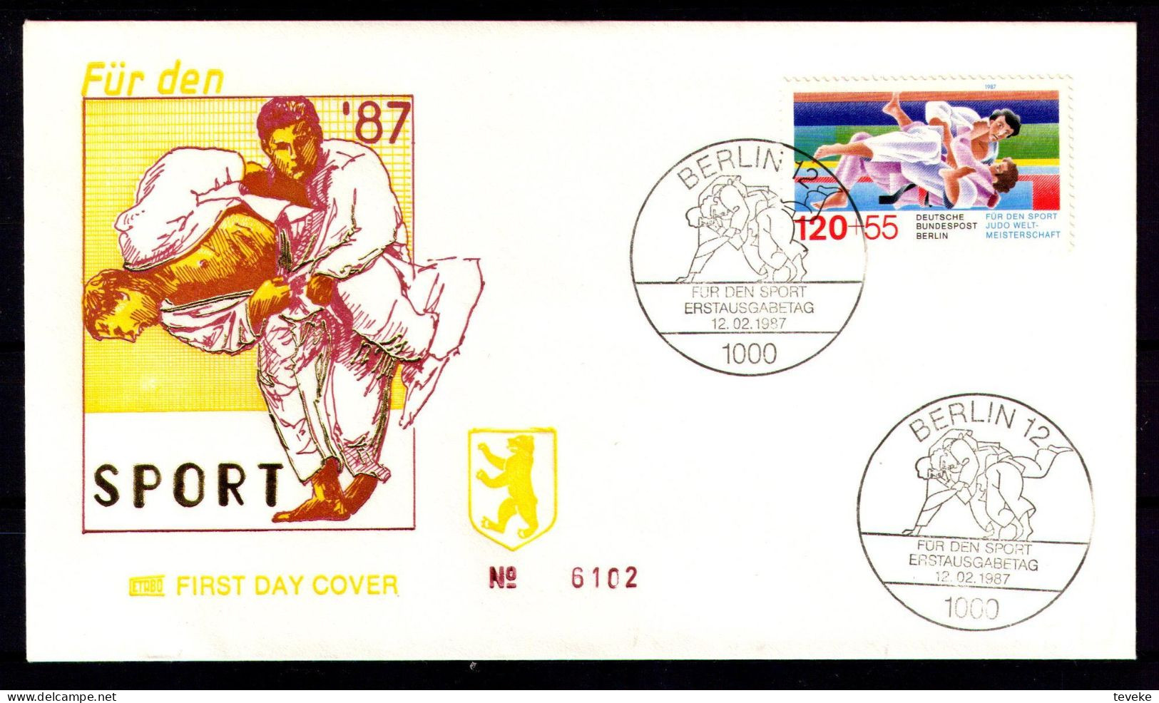 BERLIN 1987 - Michel Nr. 777/778 FDC - Sporthilfe - Turnen - Judo - 1981-1990