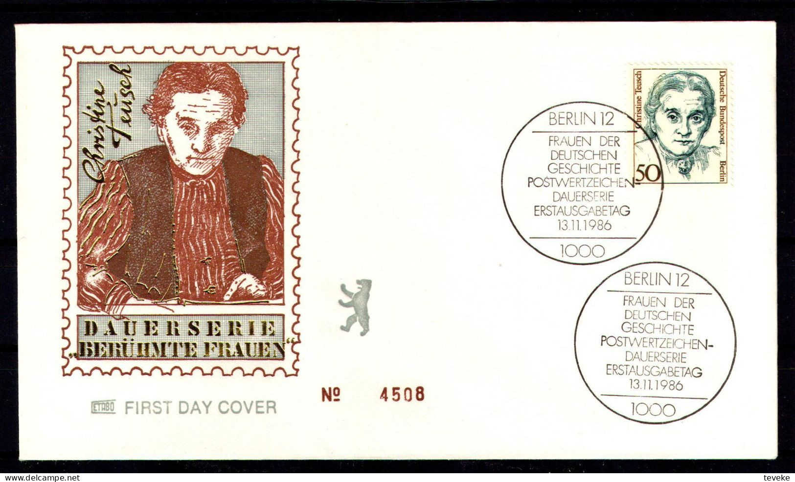 BERLIN 1986 - Michel Nr. 770/771 FDC - Frauen Der Deutschen Geschichte - 1981-1990