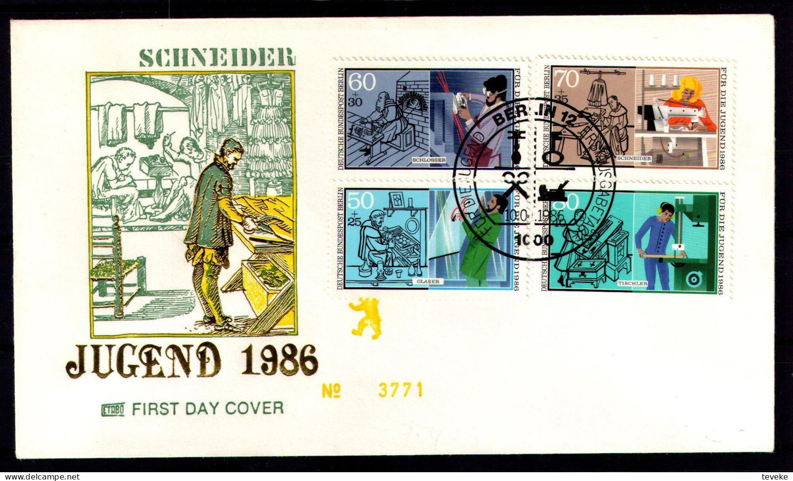 BERLIN 1986 - Michel Nr. 754/757 FDC - Jugend - Handwerksberufe - 1981-1990