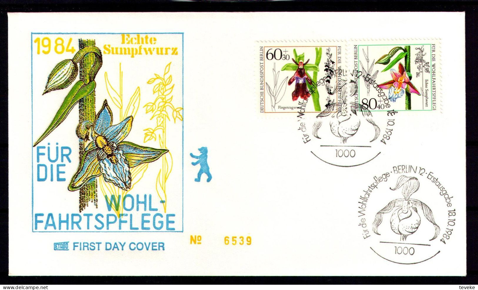 BERLIN 1984 - Michel Nr. 724/727 FDC - Wohlfahrt - Orchideen - Flora - 1981-1990