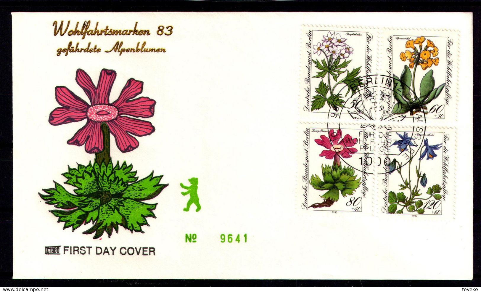 BERLIN 1983 - Michel Nr. 703/706 FDC - Wohlfahrt - Gefährdete Alpenblumen - Flora - 1981-1990