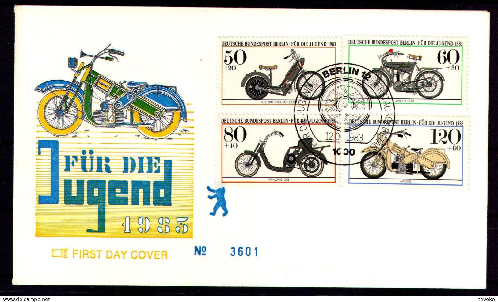 BERLIN 1983 - Michel Nr. 694/697 FDC - Jugend - Historische Motorräder - 1981-1990