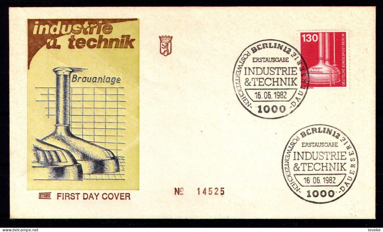 BERLIN 1982 - Michel Nr. 669 FDC - Industrie Und Technik - 1981-1990