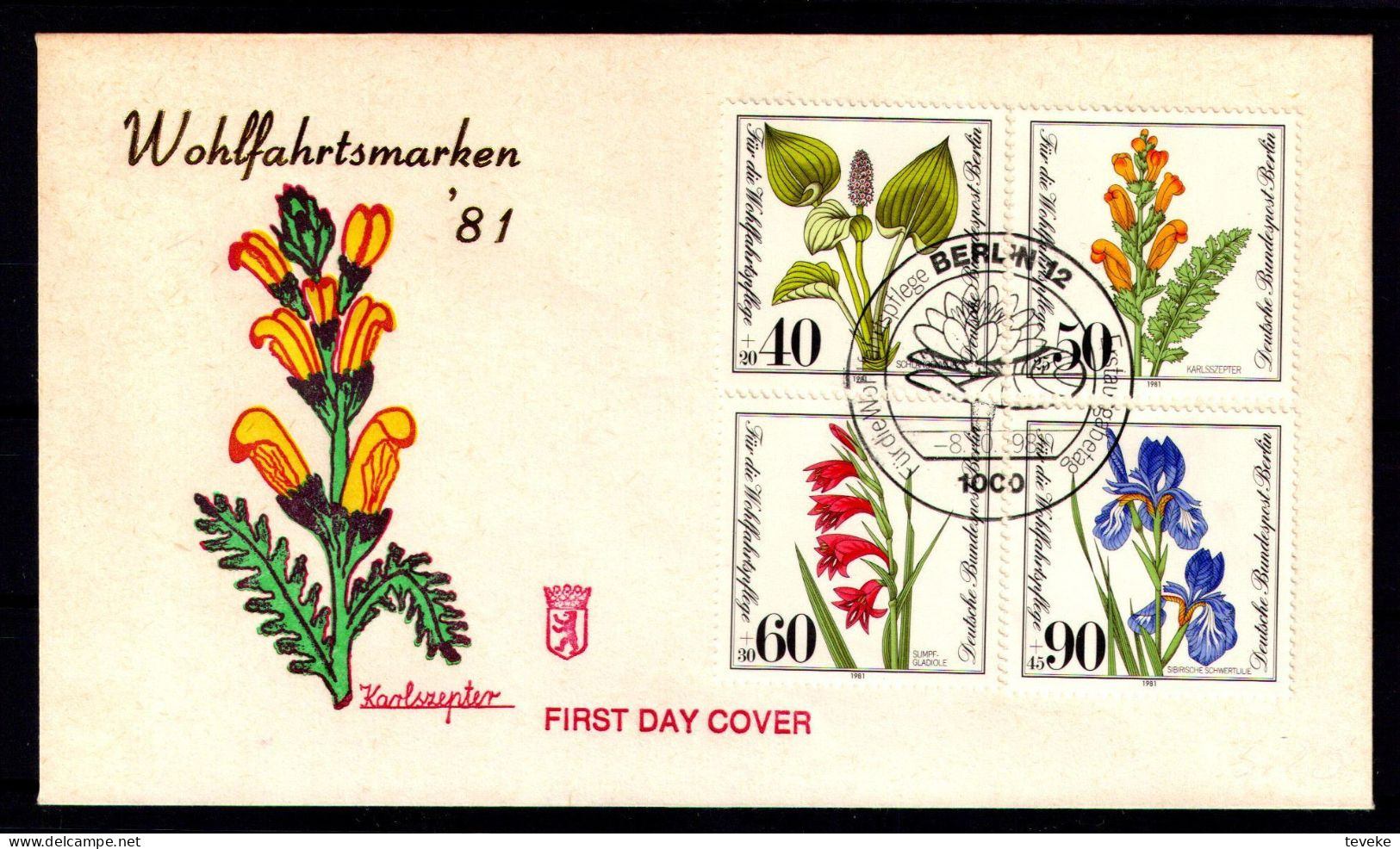 BERLIN 1981 - Michel Nr. 650/653 FDC - Gefährdete Pflanzen - Flora - 1981-1990