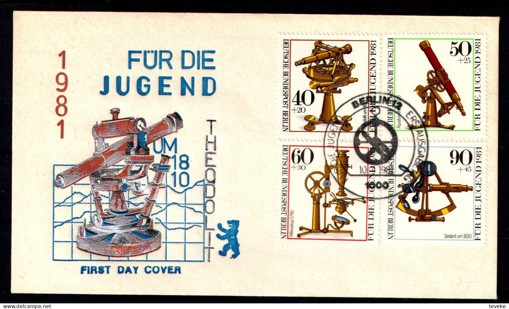 BERLIN 1981 - Michel Nr. 641/644 FDC - Jugend - Optische Instrumente - 1981-1990