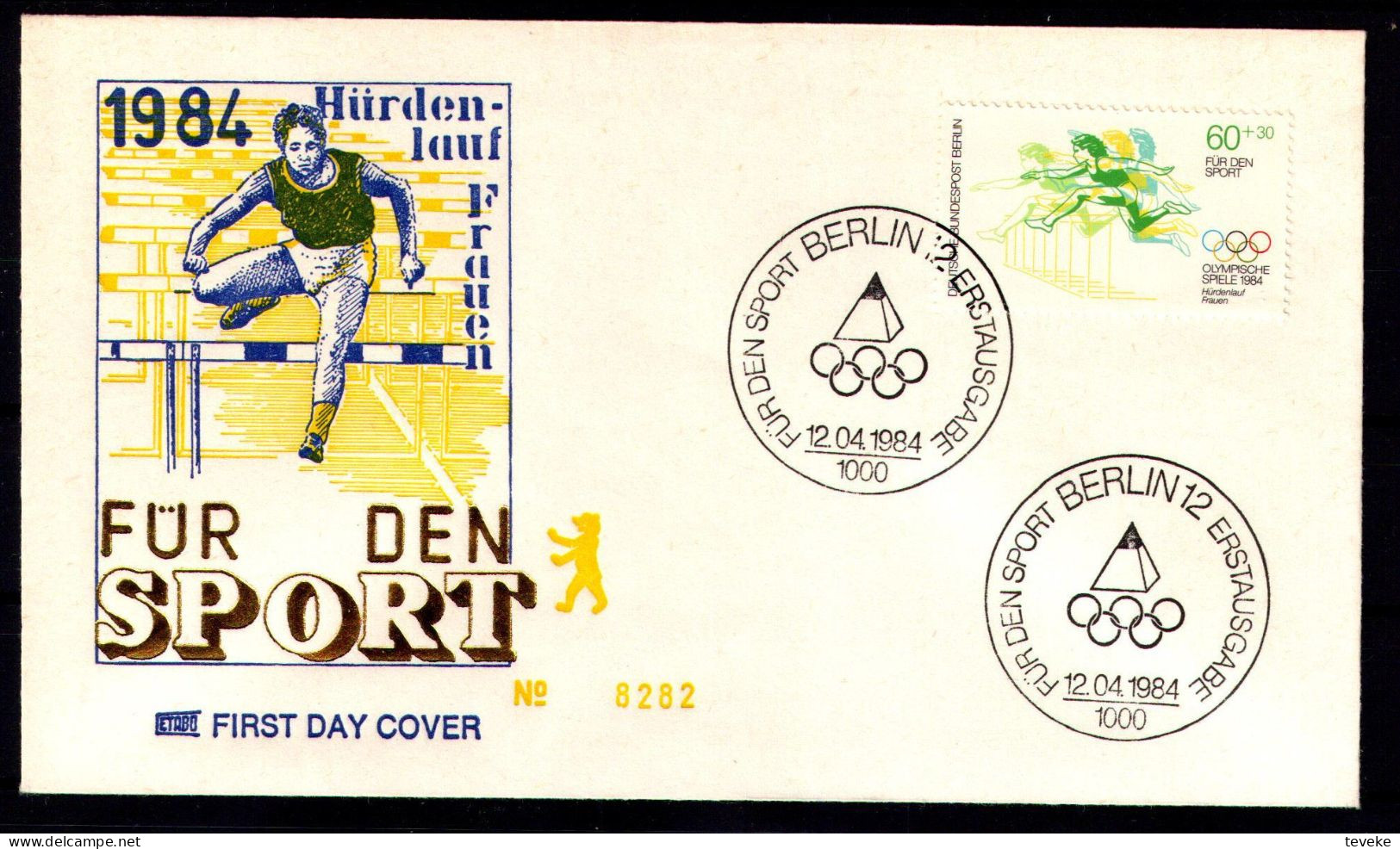 BERLIN 1984 - Michel Nr. 716/718 FDC - Sporthilfe - Olympic Games Los Angeles - 1981-1990