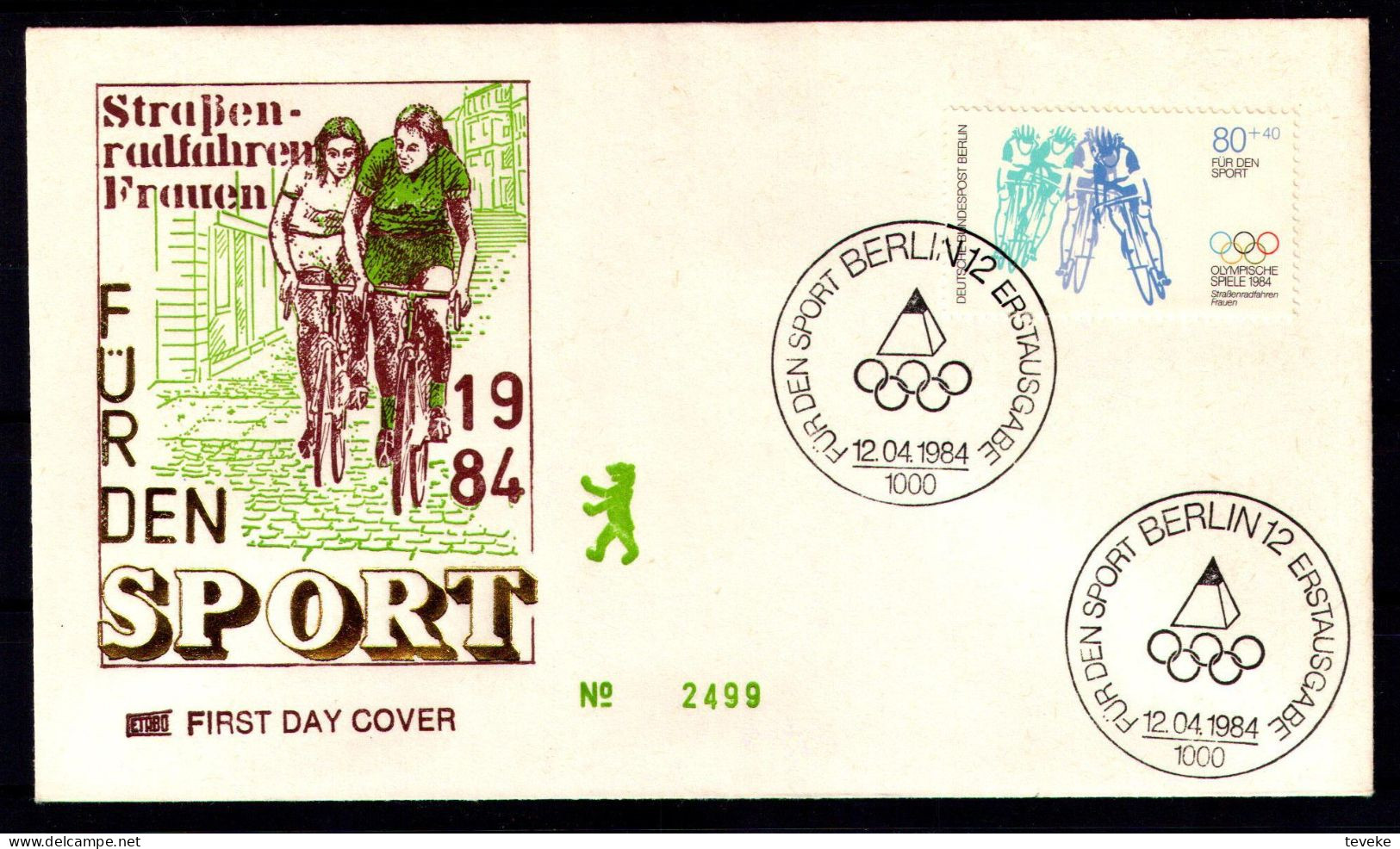 BERLIN 1984 - Michel Nr. 716/718 FDC - Sporthilfe - Olympic Games Los Angeles - 1981-1990