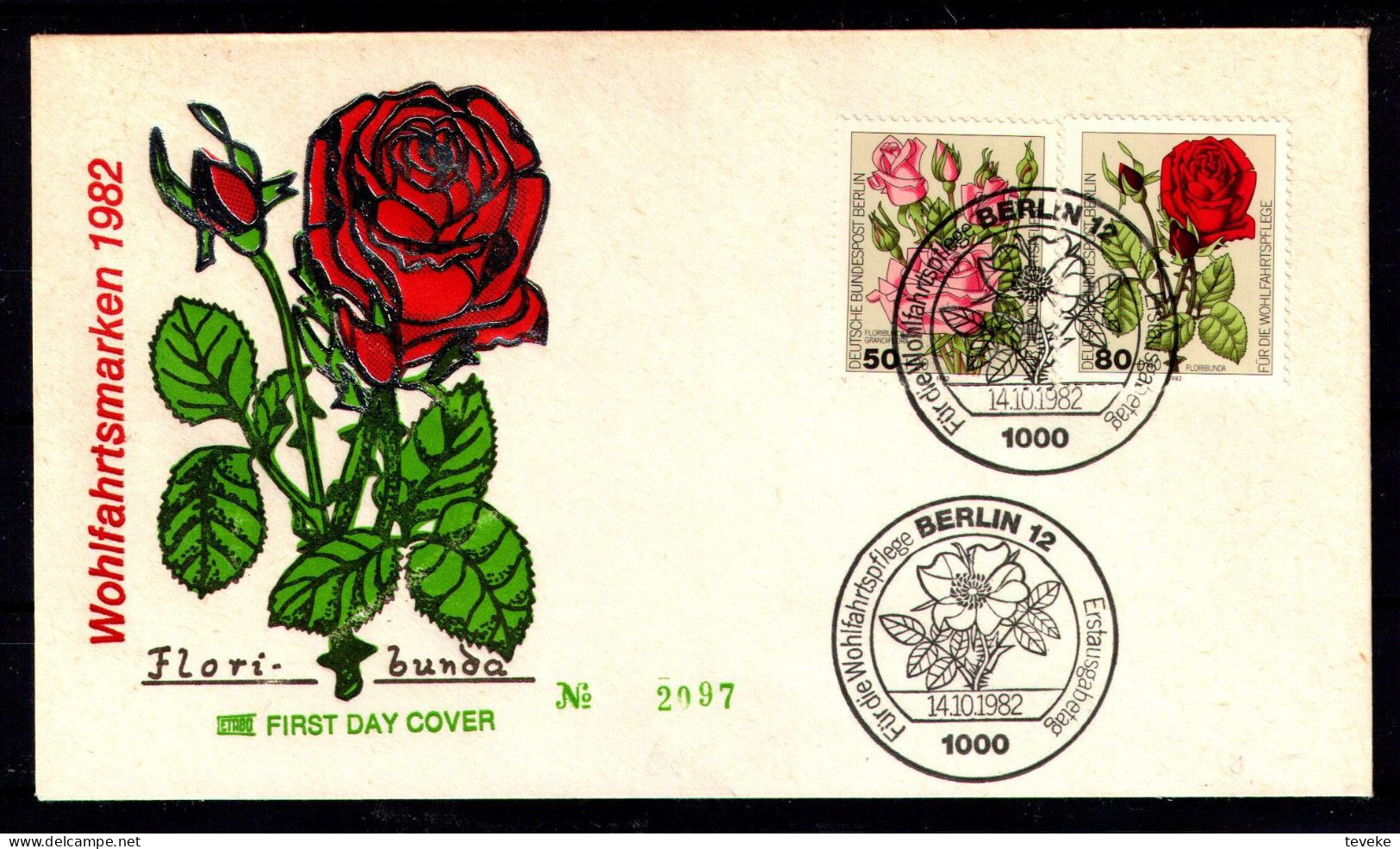 BERLIN 1982 - Michel Nr. 680/683 FDC - Wohlfahrt - Gartenrosen - Flora - 1981-1990