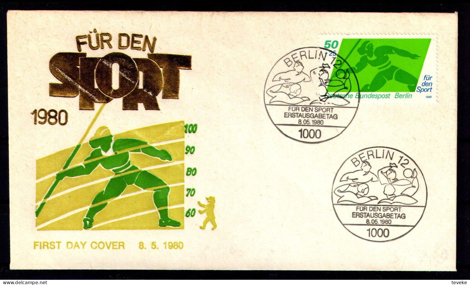 BERLIN 1980 - Michel Nr. 621/623 FDC - Sporthilfe - 1971-1980