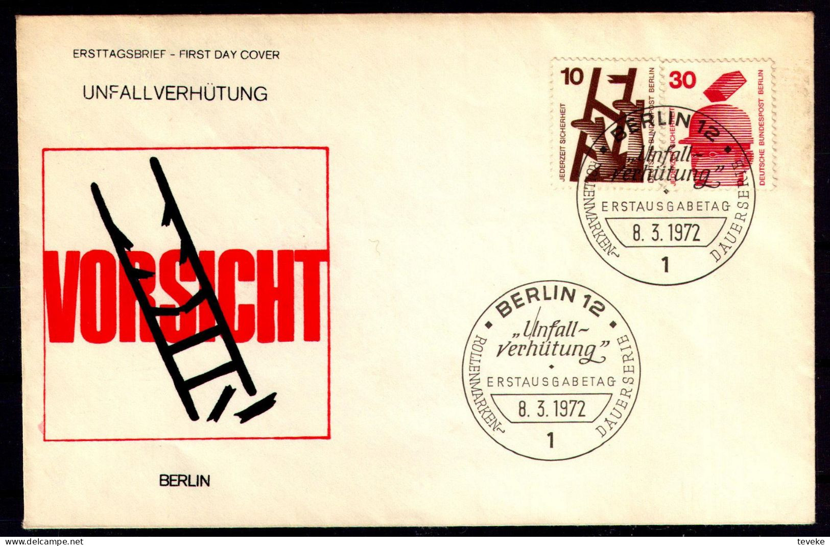 BERLIN 1971 - Michel Nr. 403A+406A FDC - Unfallverhütung - 1971-1980