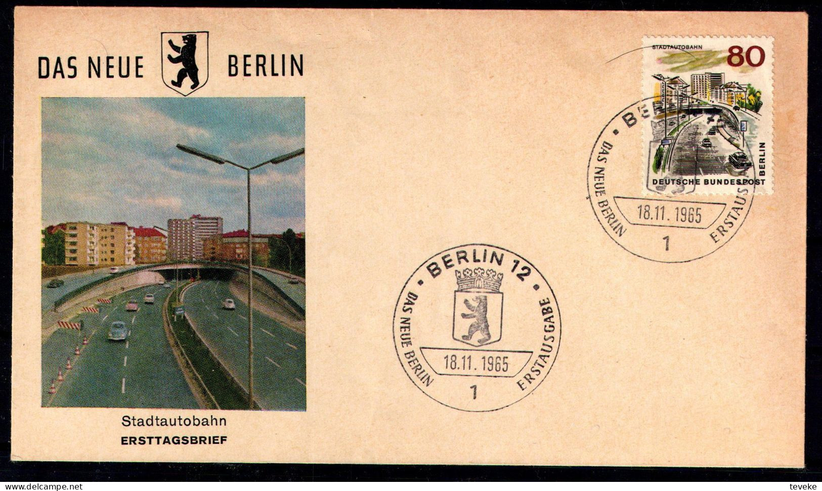 BERLIN 1965 - Michel Nr. 262 - FDC - Das Neue Berlin - Stadtautobahn - 1948-1970