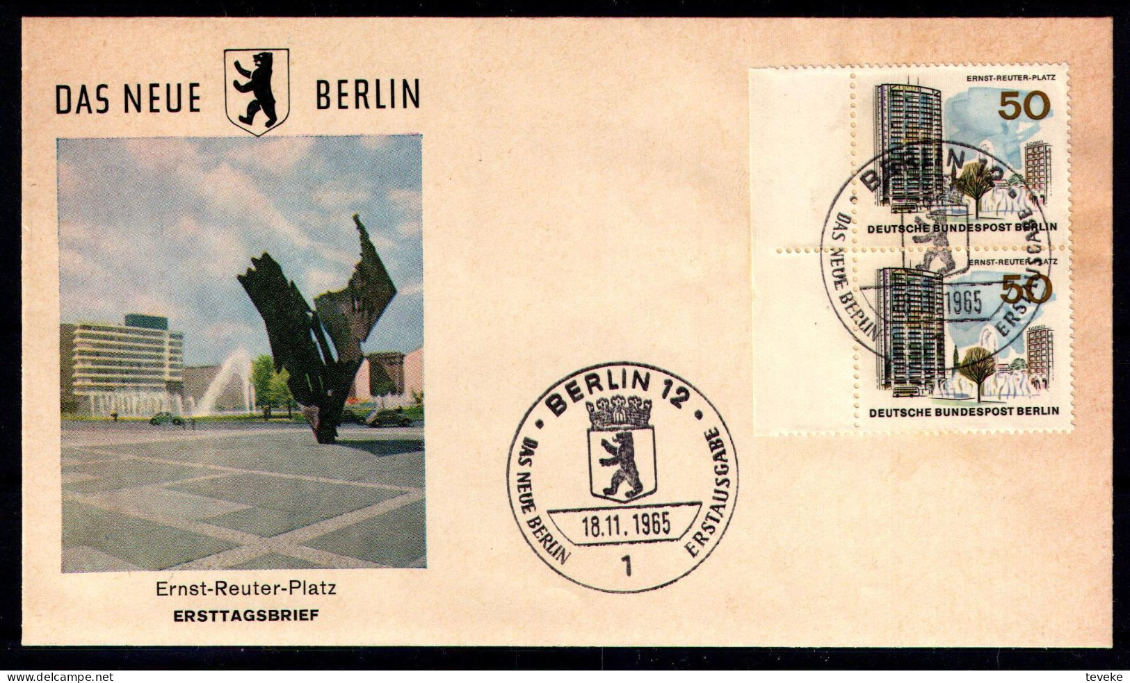BERLIN 1965 - Michel Nr. 259 - FDC - Das Neue Berlin - Ernst Reuter Platz - 1948-1970