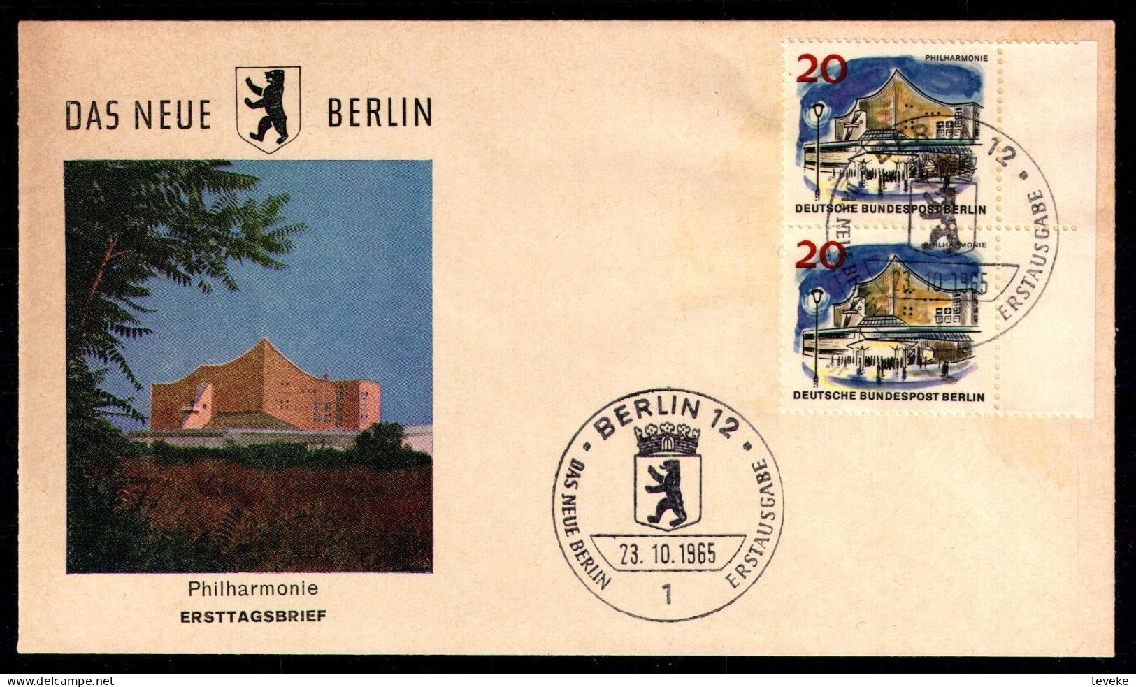 BERLIN 1965 - Michel Nr. 256 - FDC - Das Neue Berlin - Neue Philarmonie - 1948-1970