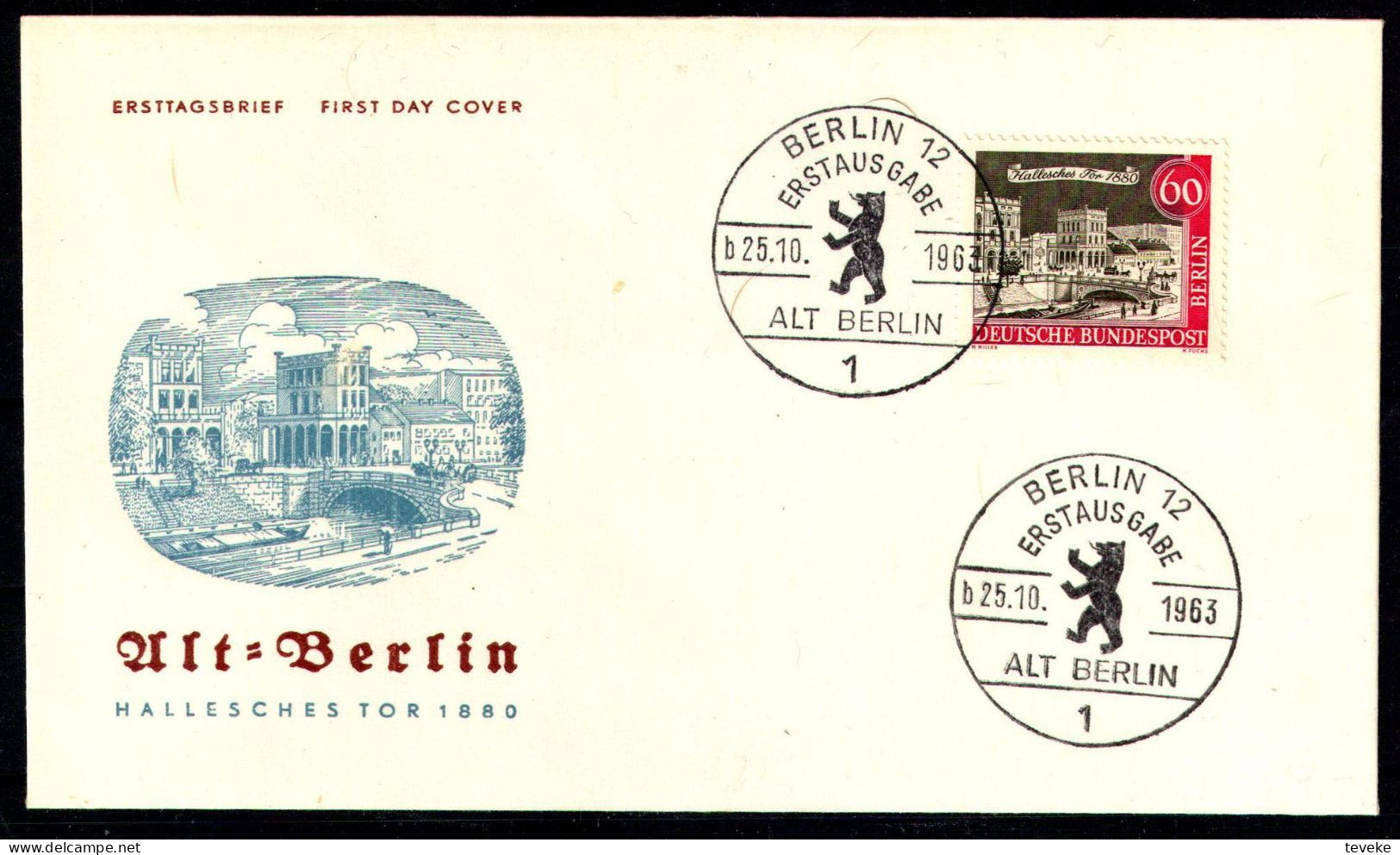 BERLIN 1962 - Michel Nr. 225 - FDC - Alt Berlin - Hallisches Tor - 1948-1970