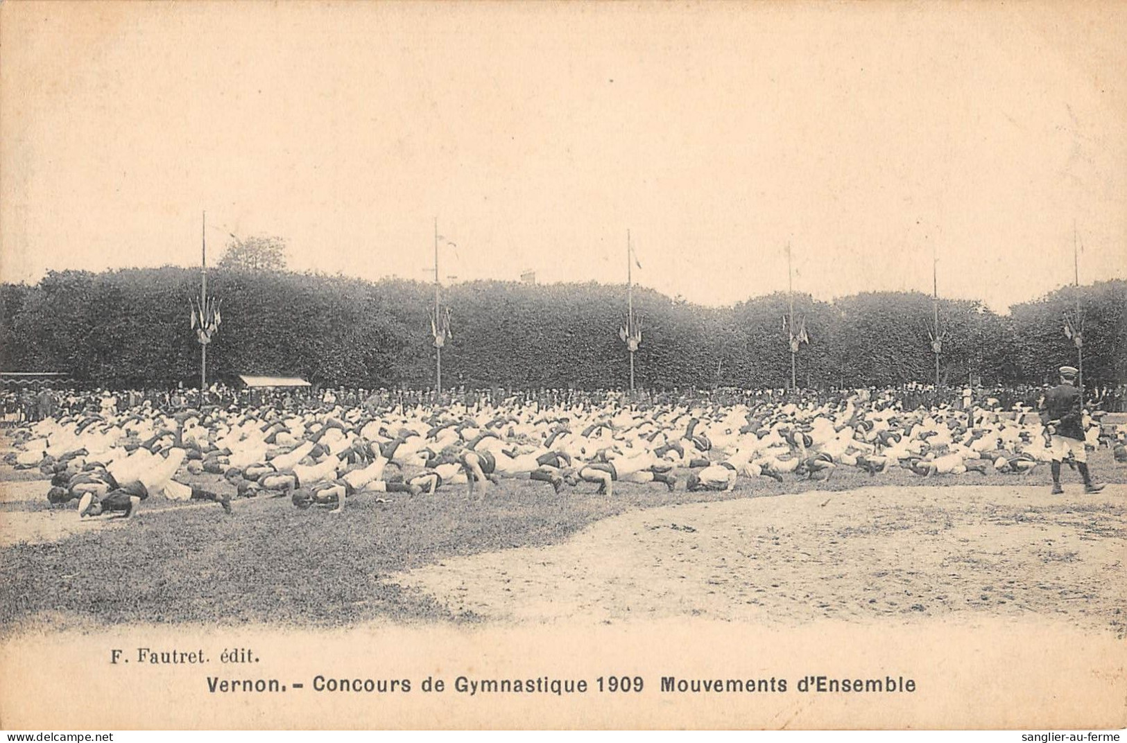 CPA 27 VERNON / CONCOURS DE GYMNASTIQUE 1909 / MOUVEMENTS D'ENSEMBLE - Vernon