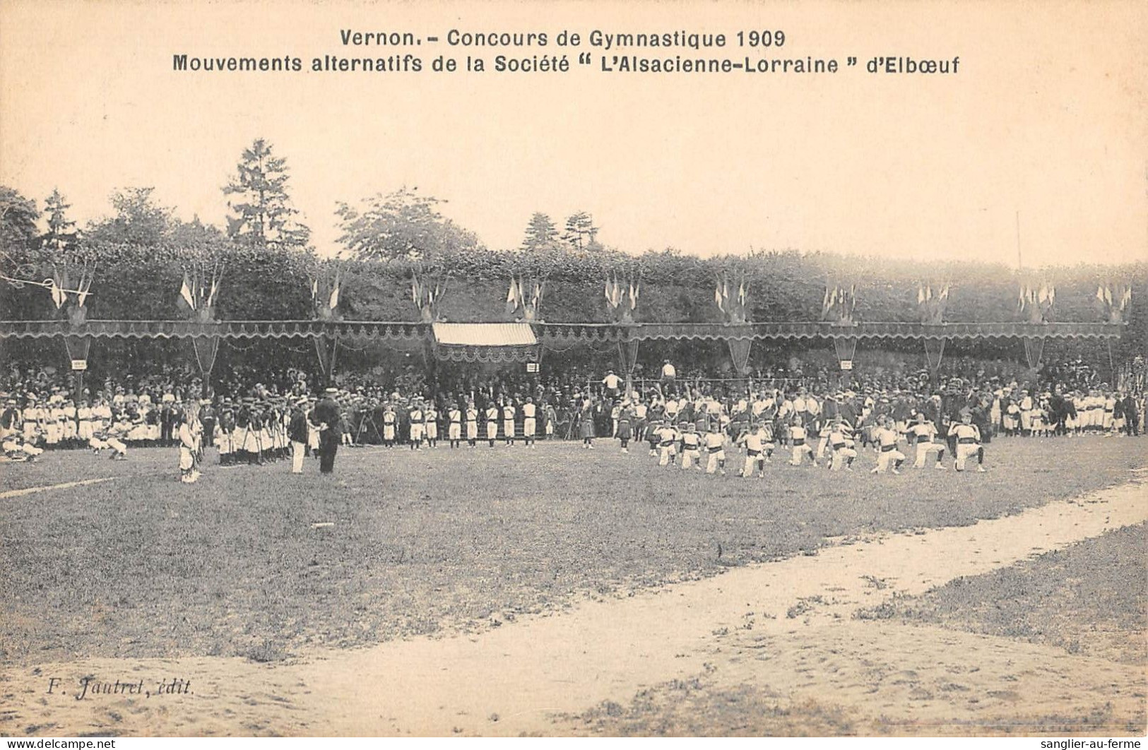 CPA 27 VERNON / CONCOURS DE GYMNASTIQUE 1909 / MOUVEMENTS ALTERNATIFS ALSACIENNE LORRAINE D'ELBEUF - Vernon