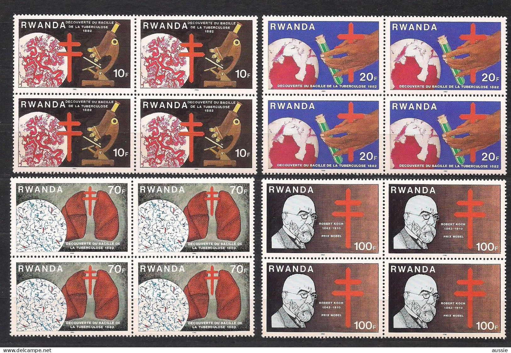 Rwanda Ruanda 1982 OBCn° 4 X 1122-25 *** MNH  Cote 22 € - Unused Stamps