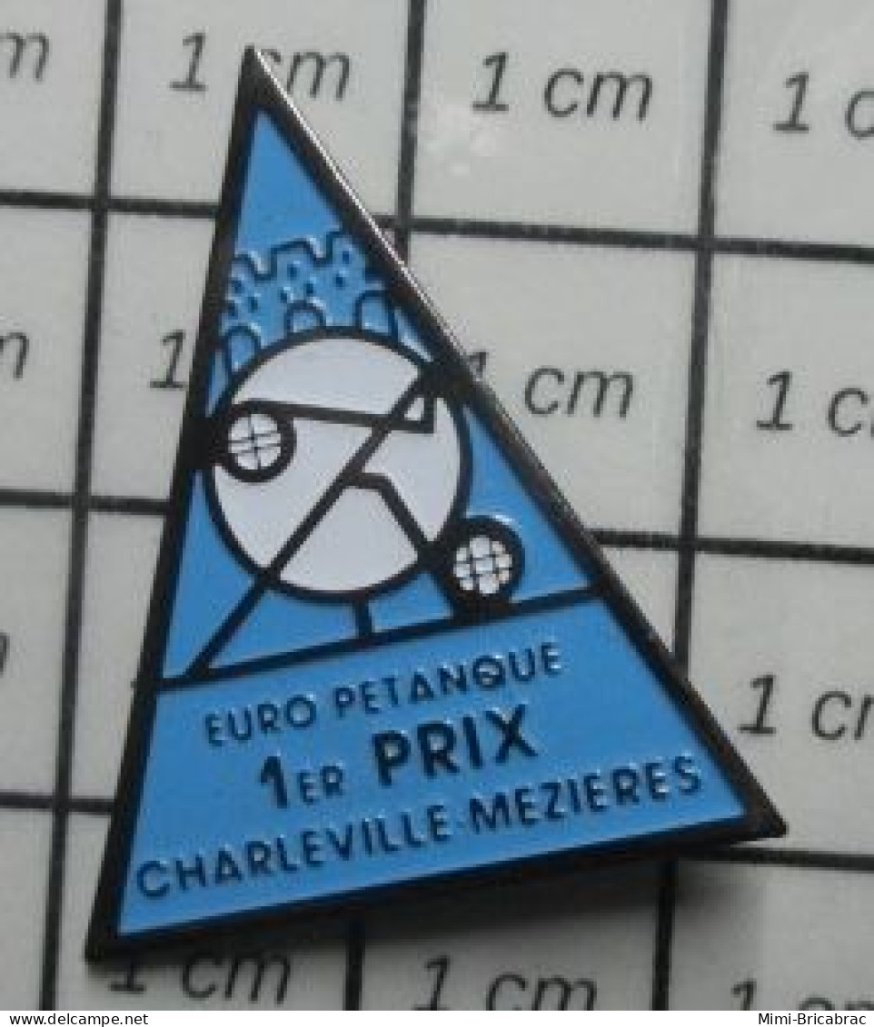 3619 Pin's Pins / Rare Et De Belle Qualité !!! SPORTS / PETANQUE EURO 1e PRIX CHARLEVILLE MEZIERES - Pétanque