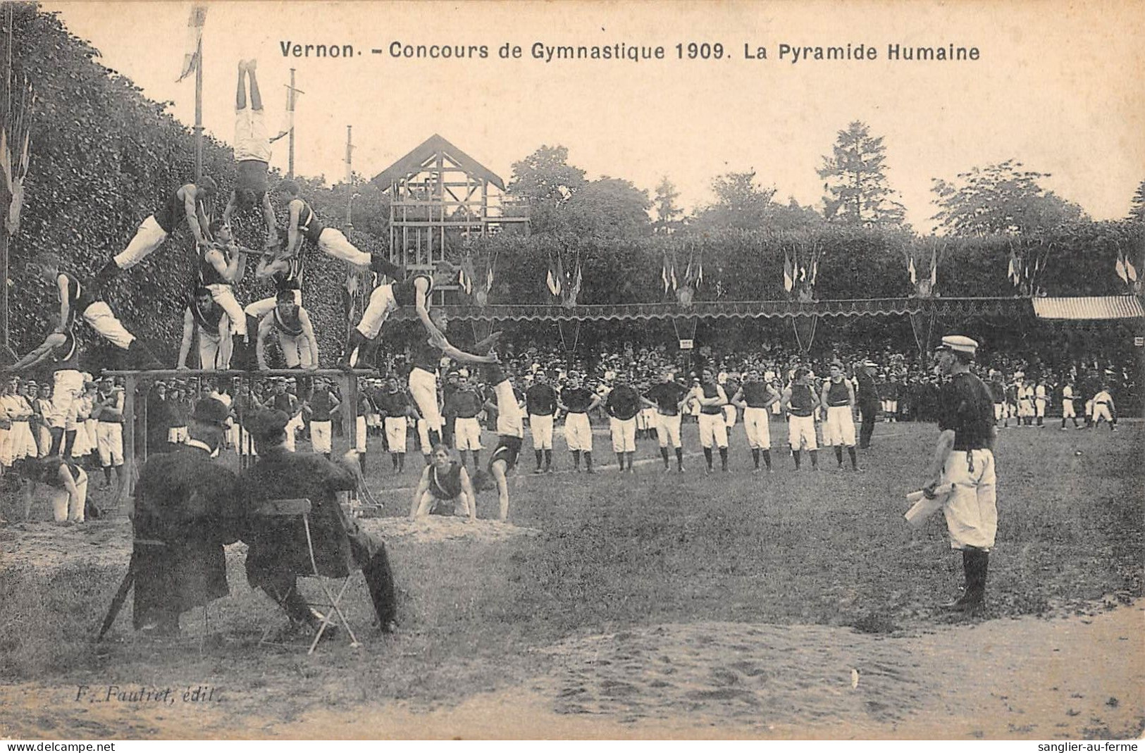 CPA 27 VERNON / CONCOURS DE GYMNASTIQUE 1909 / LA PYRAMIDE HUMAINE - Vernon