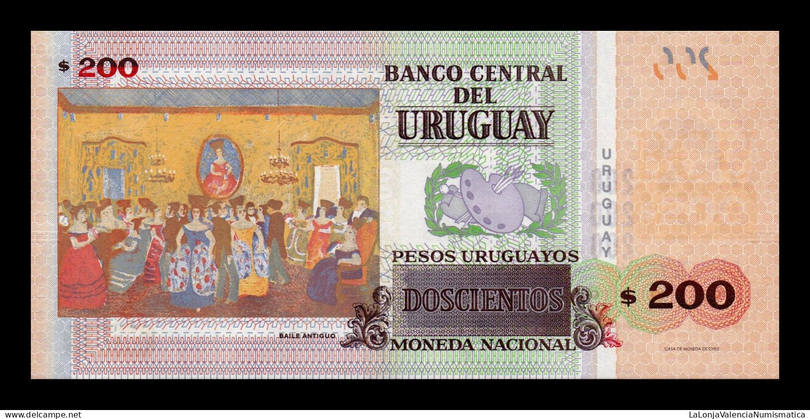 Uruguay 200 Pesos Uruguayos 2019 Pick 96b Serie G Sc Unc - Uruguay