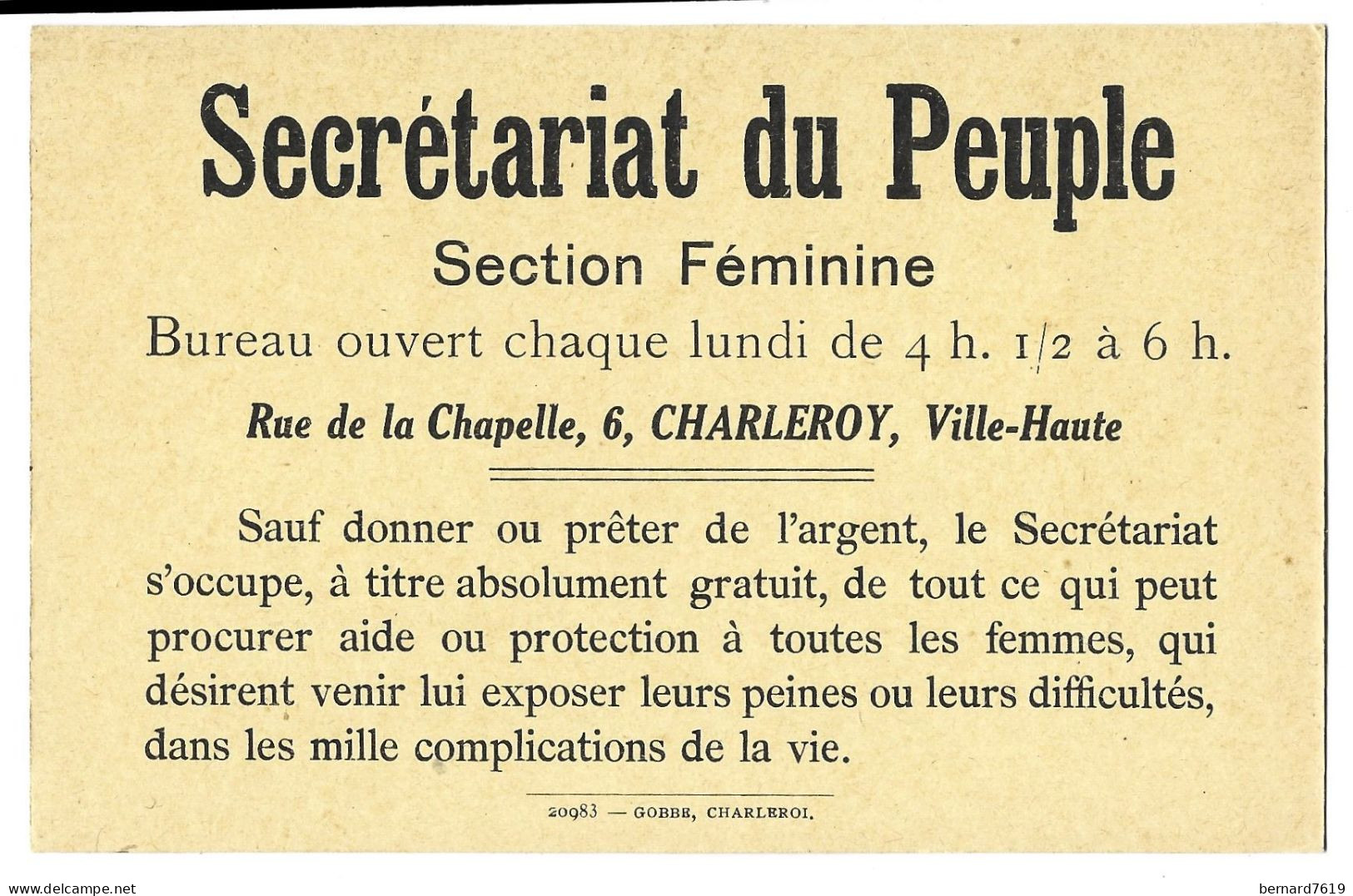 Belgique     Fouron   Saint Pierre - Chateau   De La Commanderie - Verso Scretariat Du Peuple Section Feminine Charleroy - Fourons - Voeren