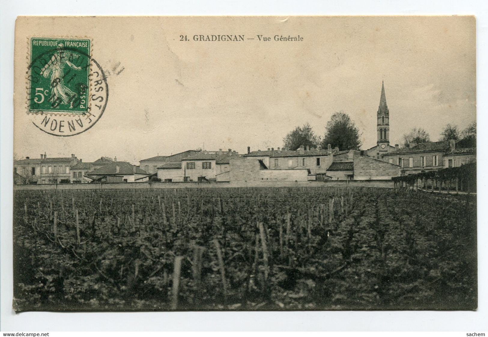 33 GRADIGNAN  Vignes Maisons Du Village  1910 Timbrée  D25 2018 - Gradignan