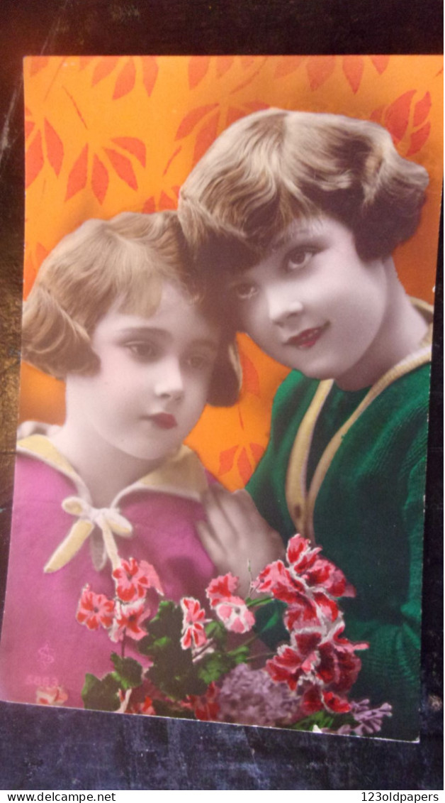 1930 Colorisée Fantaisie Art & Déco Belle Jeune Fille COULEUR  FLAHSY COIFFURE - Andere & Zonder Classificatie