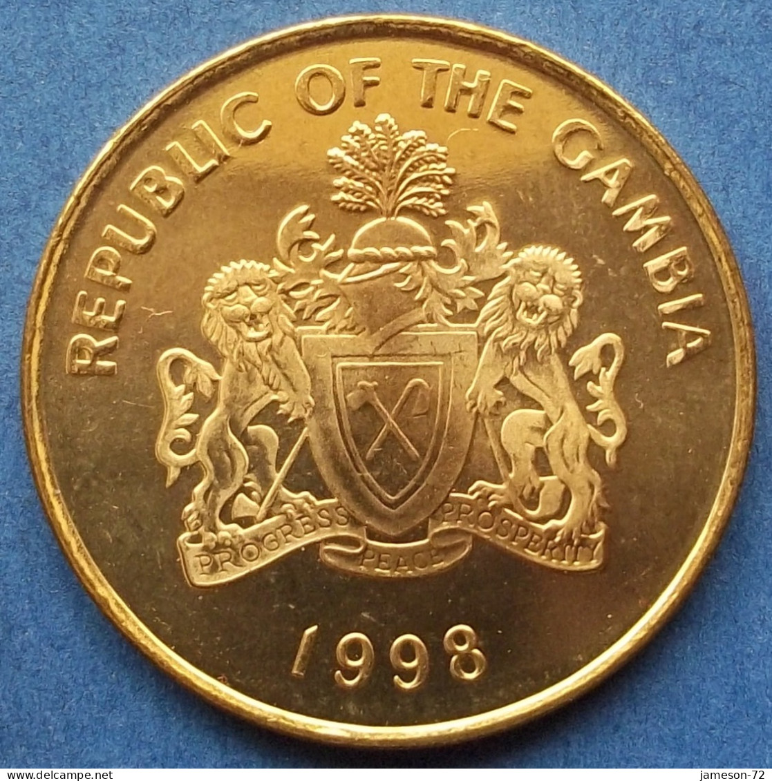 GAMBIA - 10 Bututs 1998 "Double-spurred Francolin" KM# 56 Republic (1965) - Edelweiss Coins - Gambia