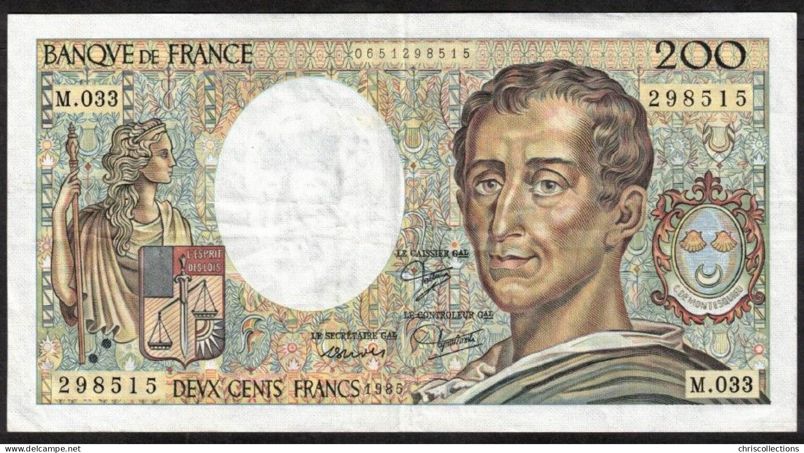 FRANCE - 200 Francs MONTESQUIEU  - 1985 - F : 70/5 - TTB - 200 F 1981-1994 ''Montesquieu''