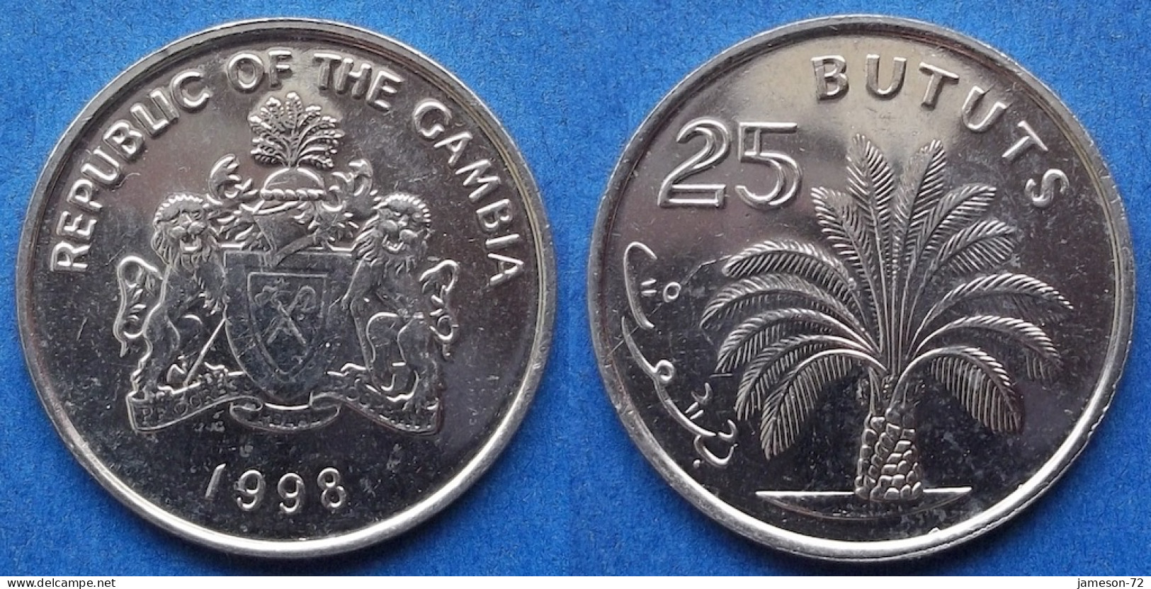 GAMBIA - 25 Bututs 1998 "Oil Palm" KM# 77 Republic (1965) - Edelweiss Coins - Gambia