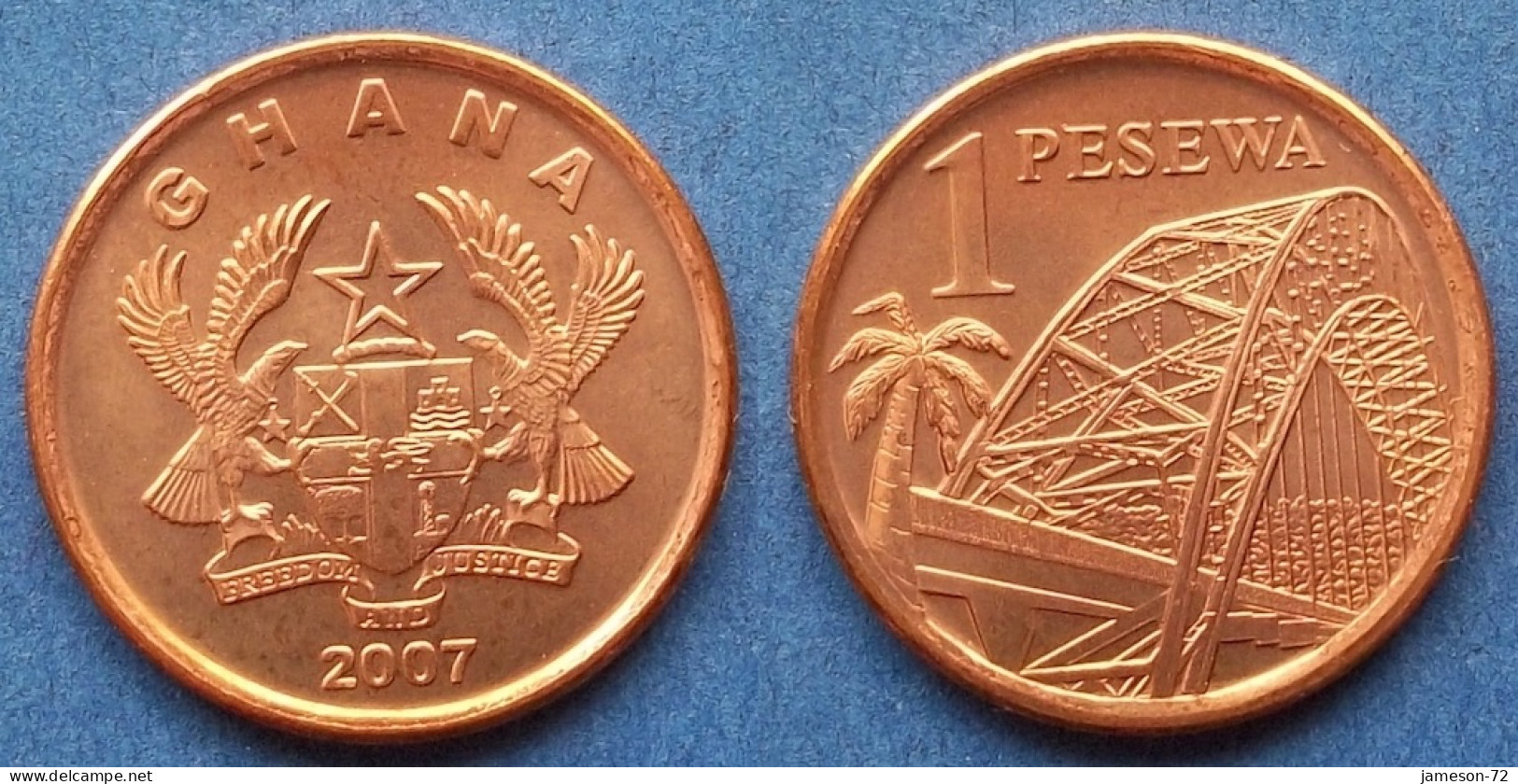 GHANA - 1 Pesewa 2007 "Adomi Bridge" KM# 37 Reform Coinage (2007) - Edelweiss Coins - Ghana
