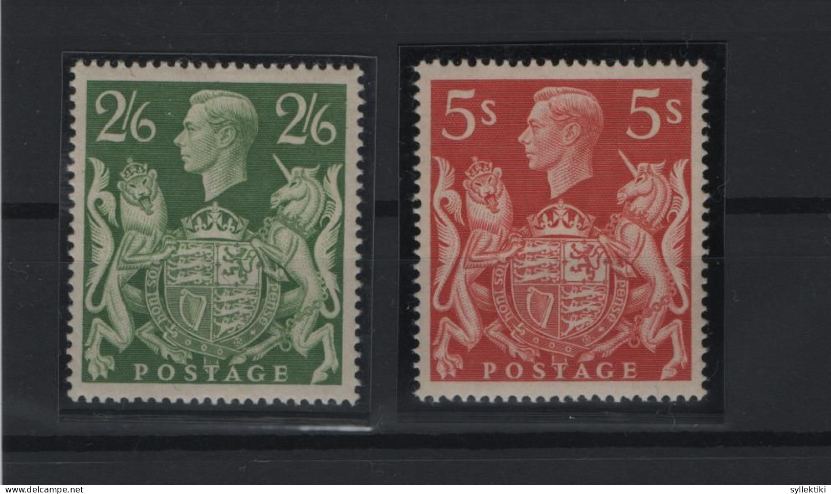 GREAT BRITAIN 1939 KGVI 2/6 & 5 SHILLINGS 2 DIFFERENT MNH STAMPS  STANLEY GIBBONS N 476b, 477  AND VALUE GBP 35.00 - Neufs