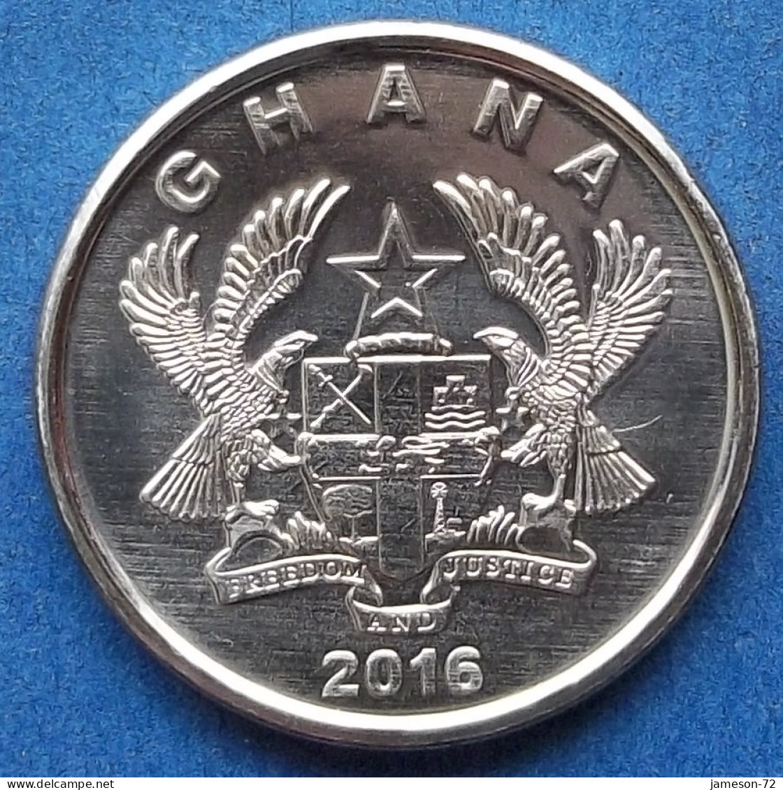 GHANA - 5 Pesewas 2016 "Native Male Blowing Horn" KM# 38 Reform Coinage (2007) - Edelweiss Coins - Ghana