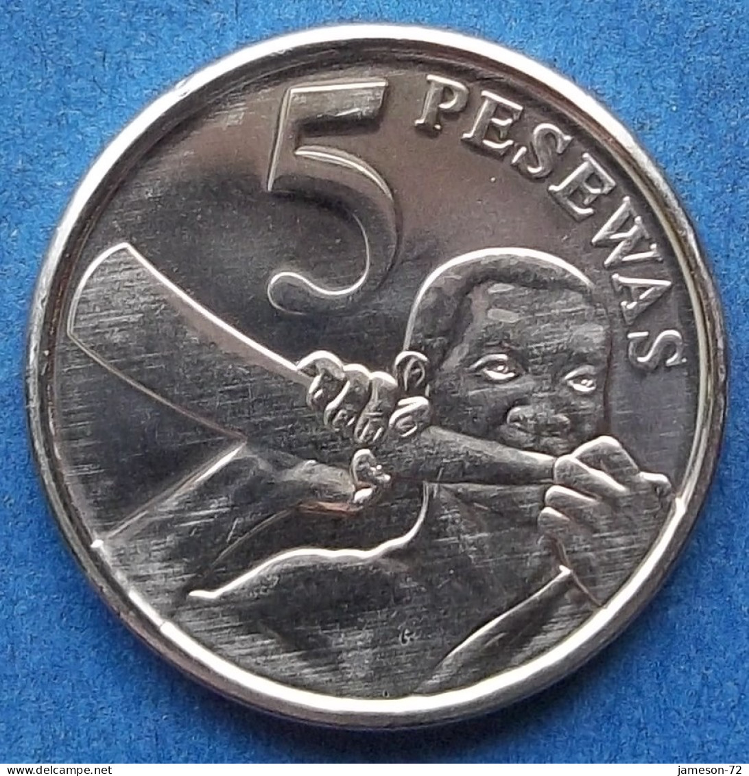 GHANA - 5 Pesewas 2016 "Native Male Blowing Horn" KM# 38 Reform Coinage (2007) - Edelweiss Coins - Ghana