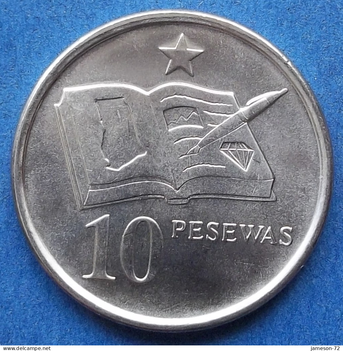 GHANA - 10 Pesewas 2007 "Open Book And Pen" KM# 39 Reform Coinage (2007) - Edelweiss Coins - Ghana