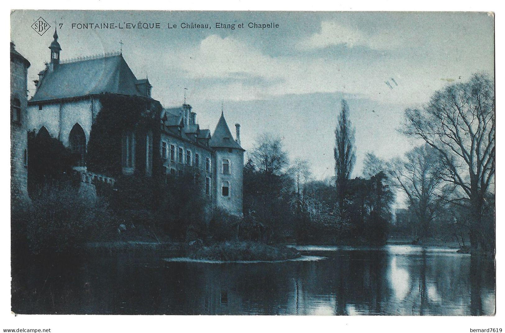 Belgique  -  Fontaine L'eveque  - Le  Chateau , Etang Et Chapelle - Fontaine-l'Evêque