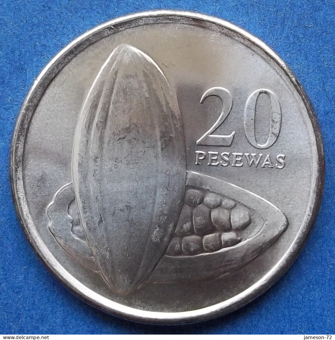 GHANA - 20 Pesewas 2007 "Split Open Cocoa Pod" KM# 40 Reform Coinage (2007) - Edelweiss Coins - Ghana