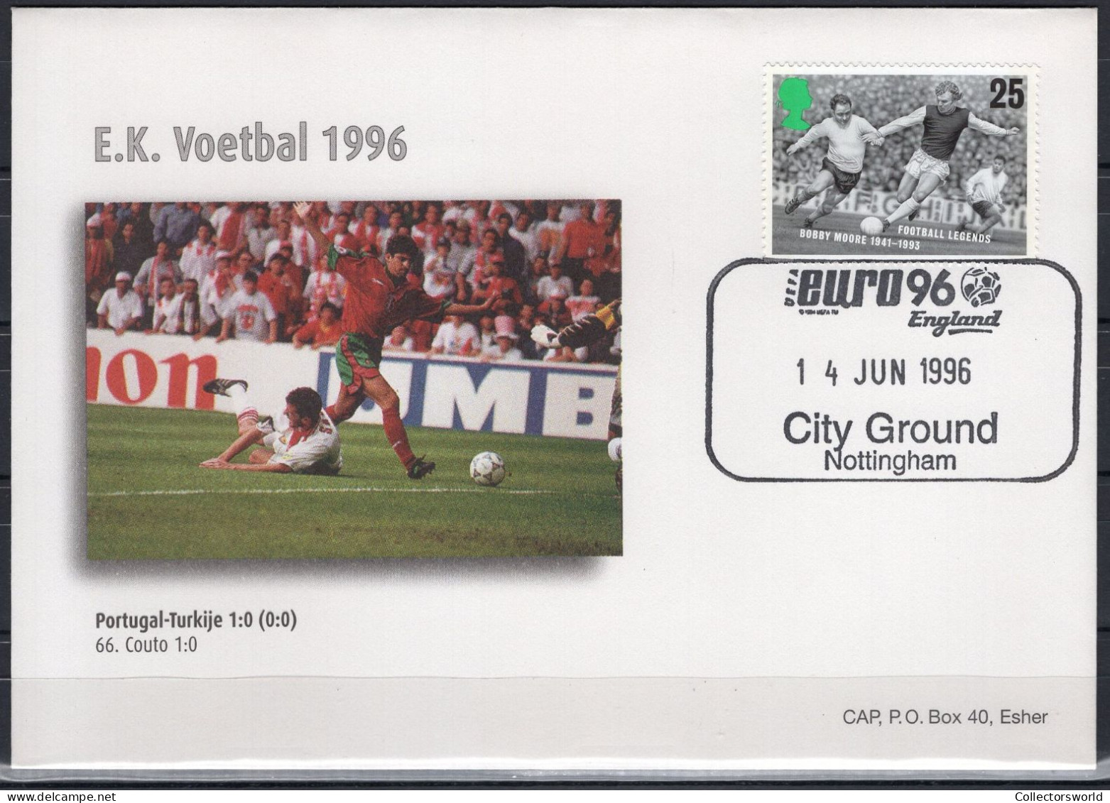 FDC EURO 96  European Championship Portugal - Turkey 1996 Nottingham - Championnat D'Europe (UEFA)