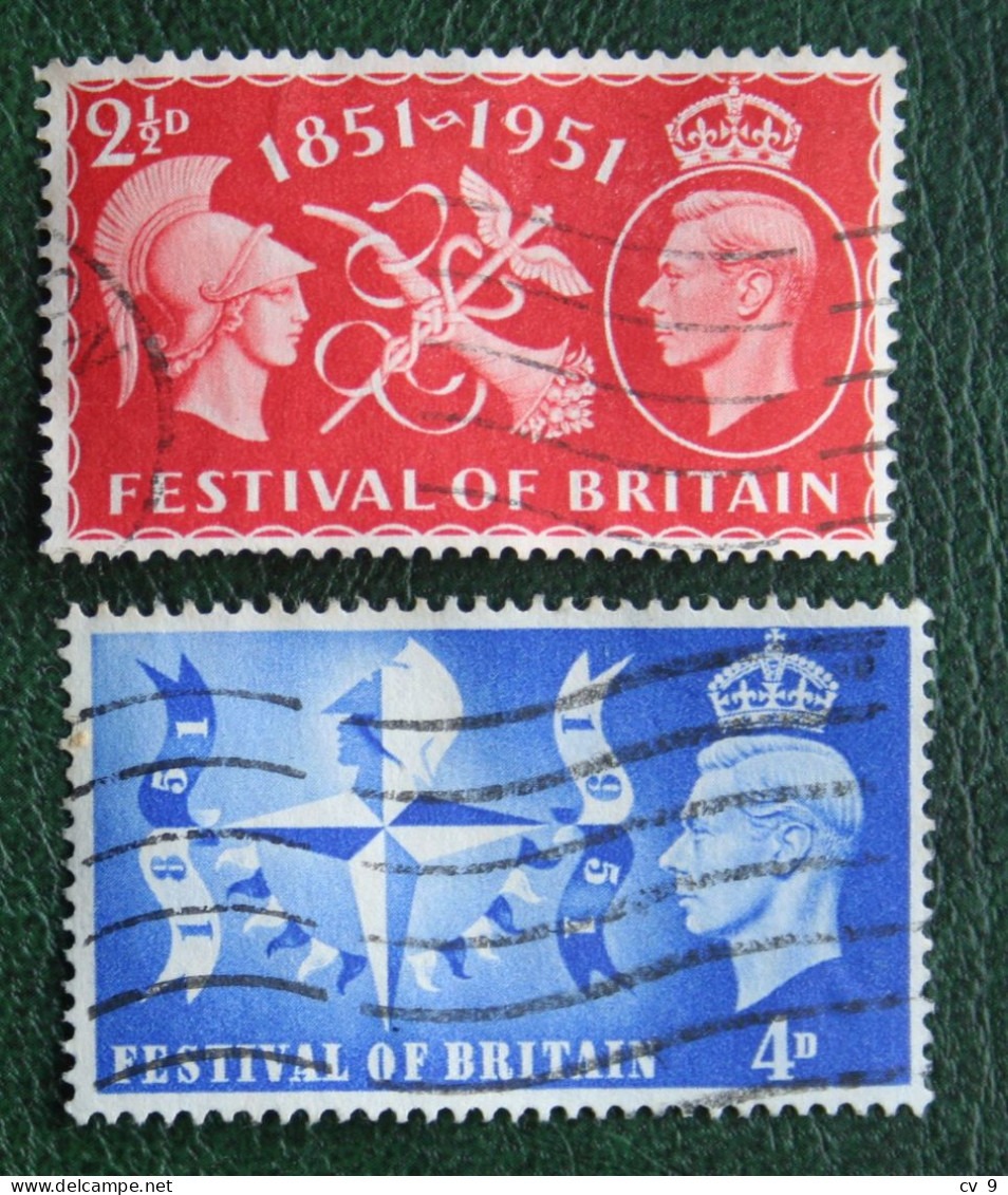 FESTIVAL OF BRITAIN GeorgeVI (Mi 255-256 Yv 260-261 1951 Used Gebruikt Oblitere ENGLAND GRANDE-BRETAGNE GB GREAT BRITAIN - Used Stamps
