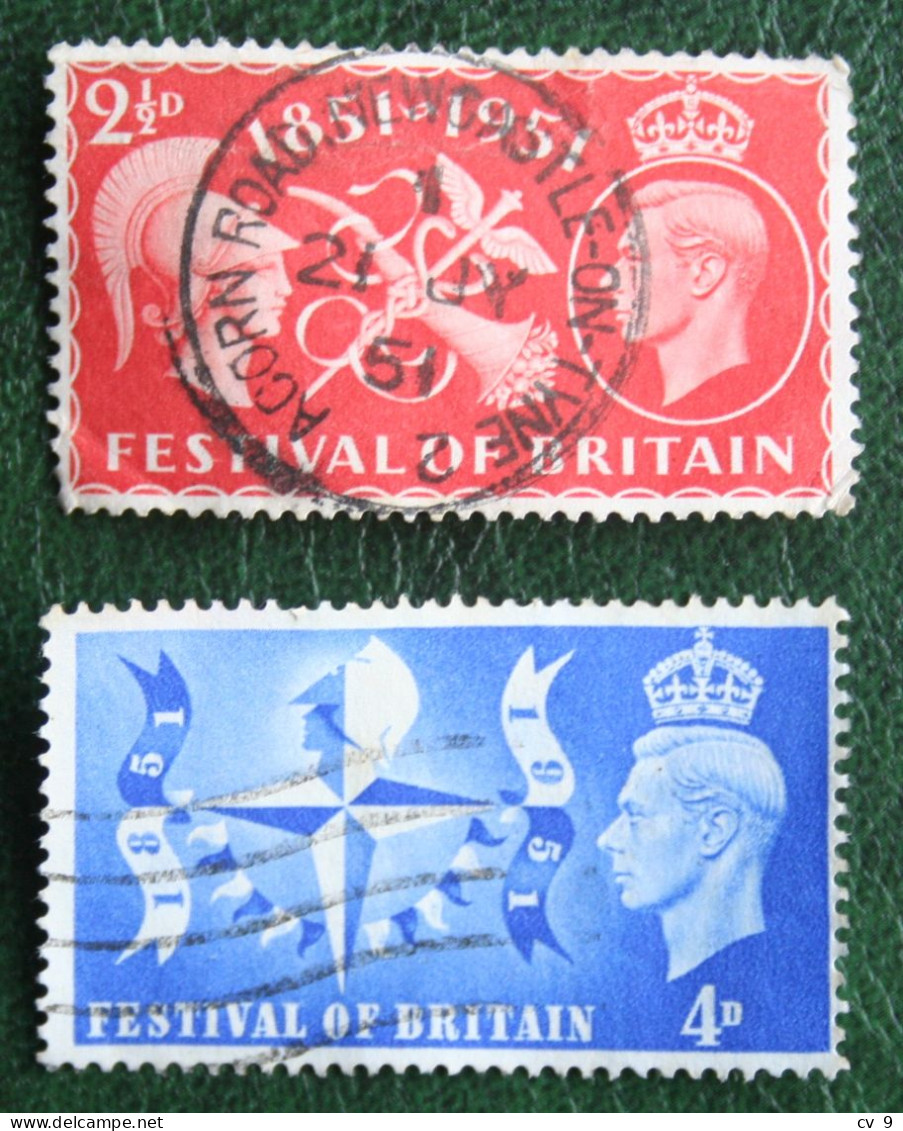 FESTIVAL OF BRITAIN GeorgeVI (Mi 255-256 Yv 260-261 1951 Used Gebruikt Oblitere ENGLAND GRANDE-BRETAGNE GB GREAT BRITAIN - Used Stamps