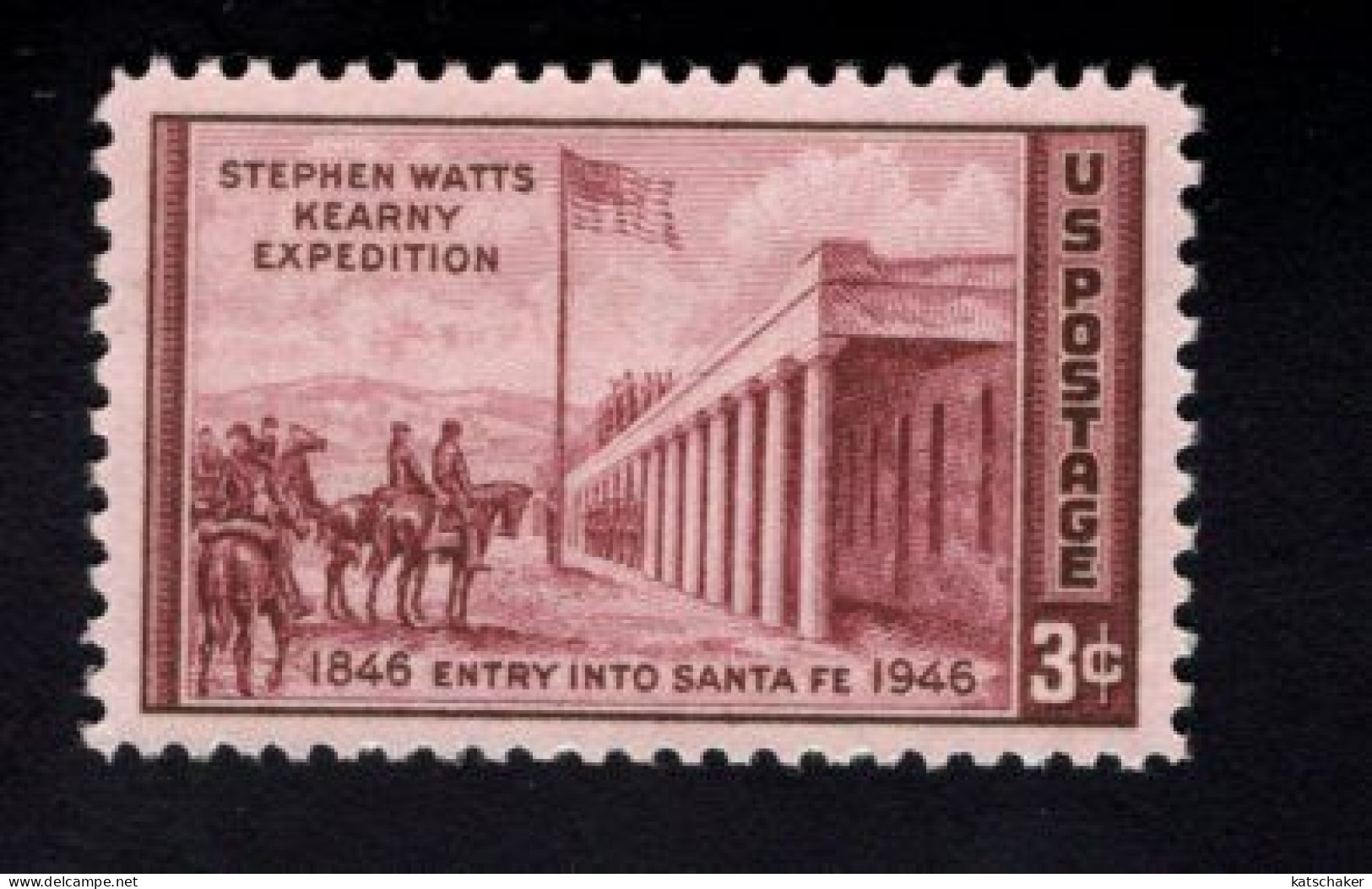 205956694 1946 SCOTT 944 (XX) POSTFRIS MINT NEVER HINGED - Kearny Expedition HORSES - FLAG - Nuovi