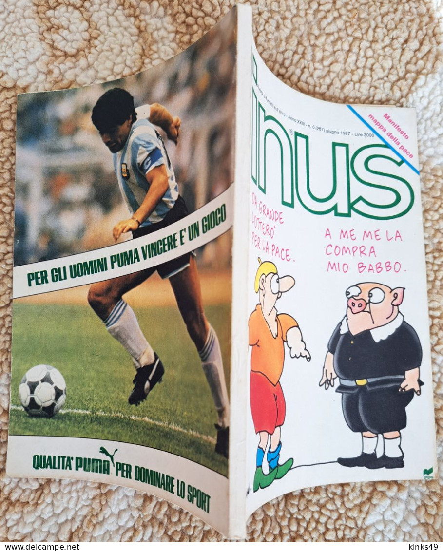 M452> LINUS N° 6 GIUGNO 1987 = Con Diego Armando Maradona Pubblicità PUMA - Prime Edizioni