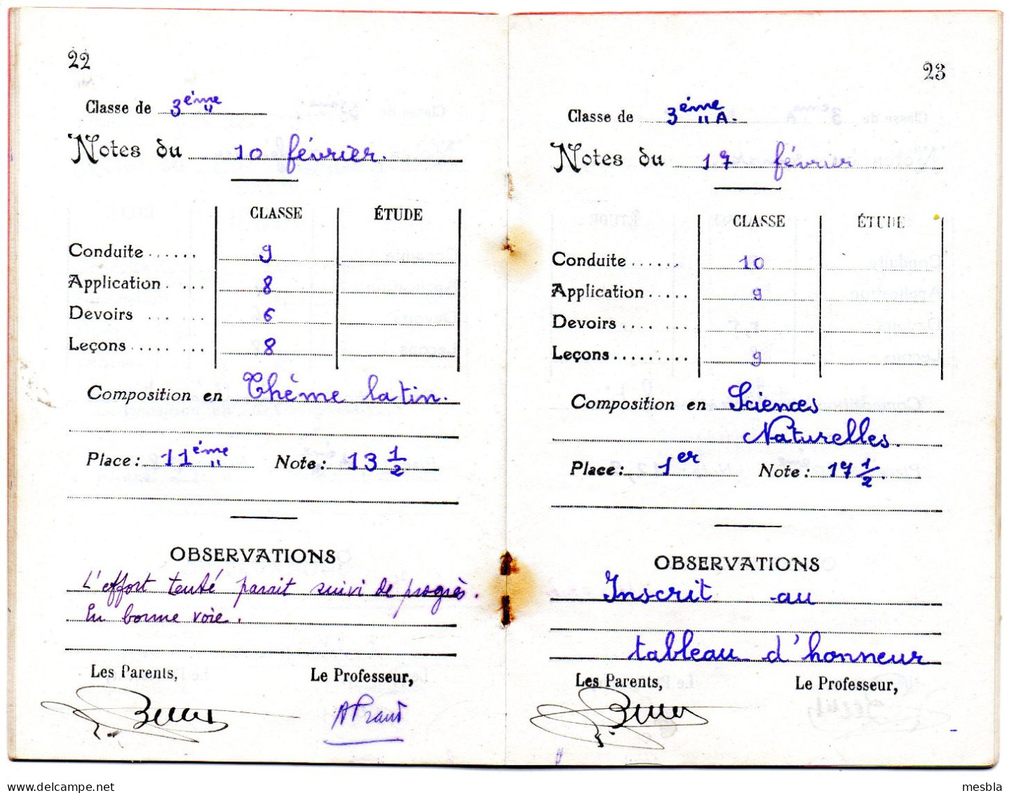 LYCEE  DE  BORDEAUX - LONGCHAMPS -  CARNET  DE  CORRESPONDANCE - Année Scolaire 1938 - 1939 - Diplômes & Bulletins Scolaires